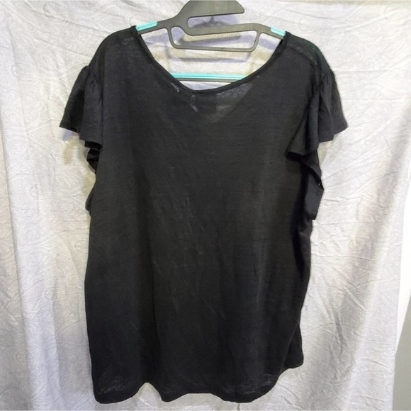 NEW flutter sleeve 100% linen shirt‎ plus size 1X new!! - Picture 2 of 6